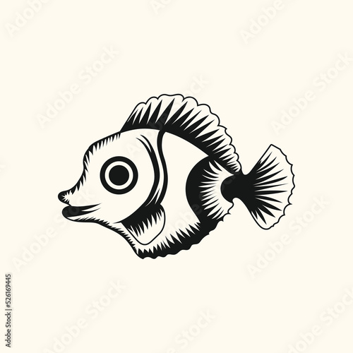 Fish vector art on white background.