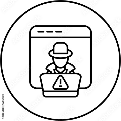 Cyber Crime Line Icon