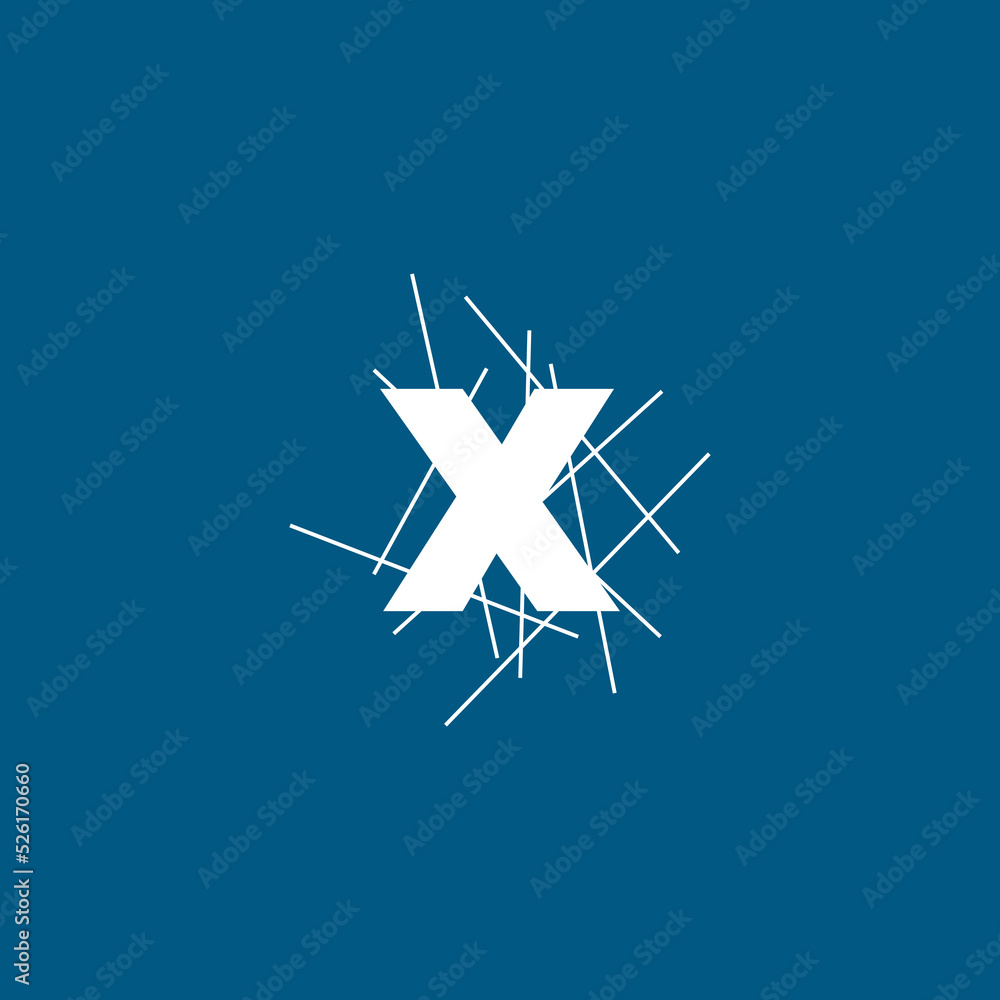 X letter mark conceptual logo vector design. X text with line shape ...