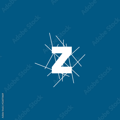 Z letter mark conceptual logo vector design. Z text with line shape. Letter logo, t-shirt, and graphic element.  © Photoay