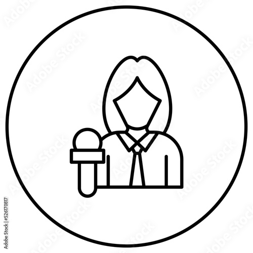 News Anchor Line Icon