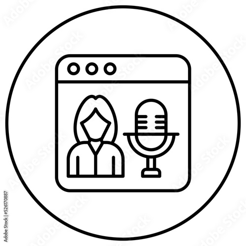 Webcast Line Icon
