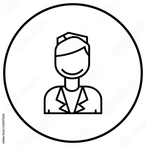 Air Hostess Line Icon