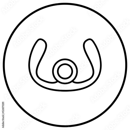Aeroplane Steering Wheel Line Icon