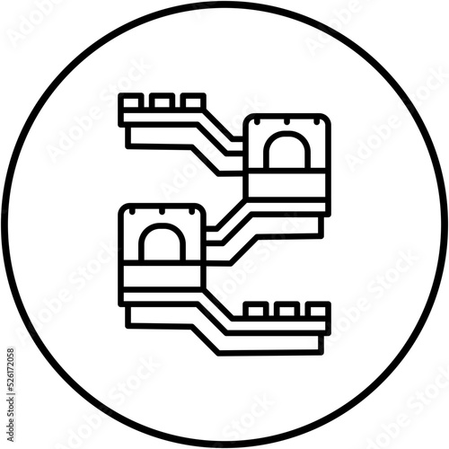Great Wall of China Line Icon