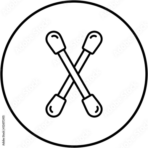 Cotton Swabs Line Icon