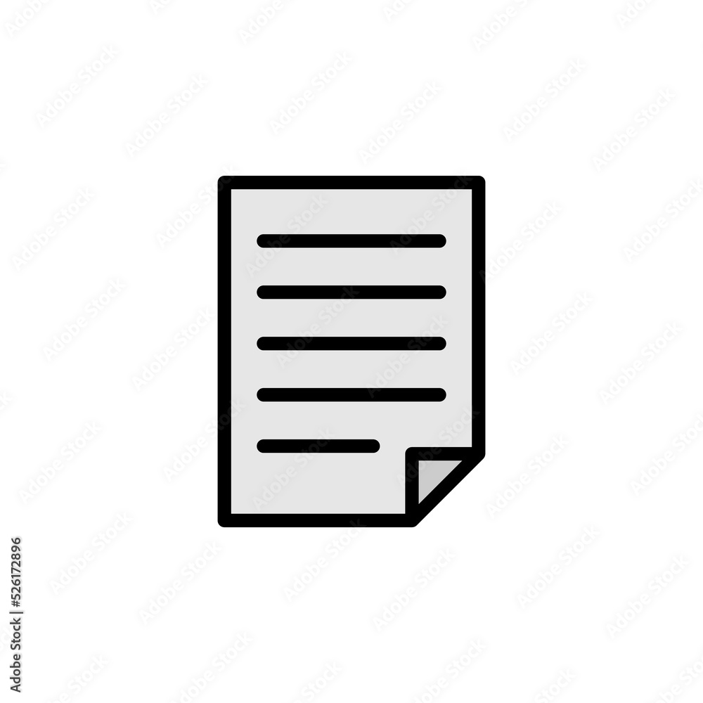 document icon. Can be used for web, logo, mobile app, UI, UX on white background document icon. Can be used for web, logo, mobile app, UI, UX on white background
