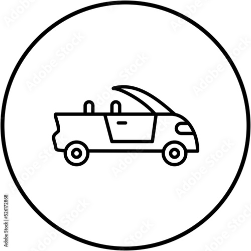 Convertible Car Line Icon