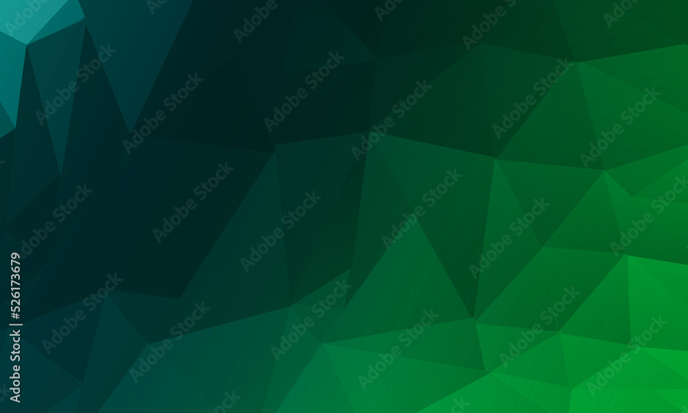 Abstract Green and Black Low Poly Background