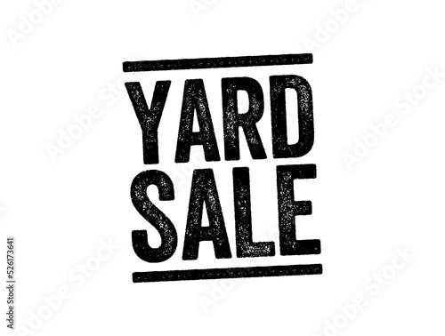 YARD SALE text stamp, business concept background