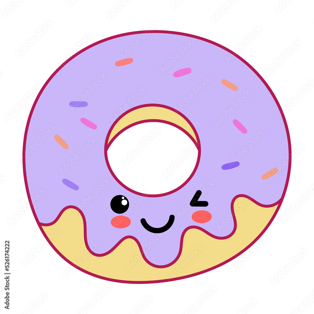 Kawaii Donut icon. Kawaii Donut icon.