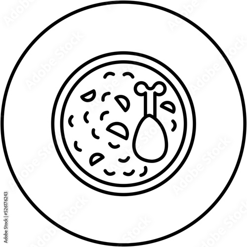 Chicken Rice Line Icon
