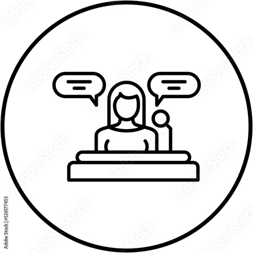 Woman Speech Line Icon