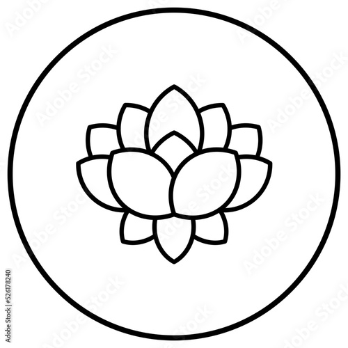 Lotus Flower Line Icon