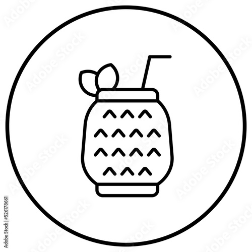 Pina Colada Line Icon