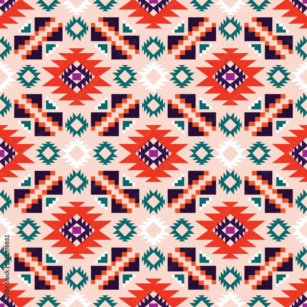 Colorful tribal boho mexican geometrical print. Abstract seamless aztec, mayan, navajo, latino pattern Ethnic hipster background indian, american, asian texture. Vector illustration
Colorful tribal boho mexican geometrical print. Abstract seamless aztec, mayan, navajo, latino pattern Ethnic hipster background indian, american, asian texture. Vector illustration
