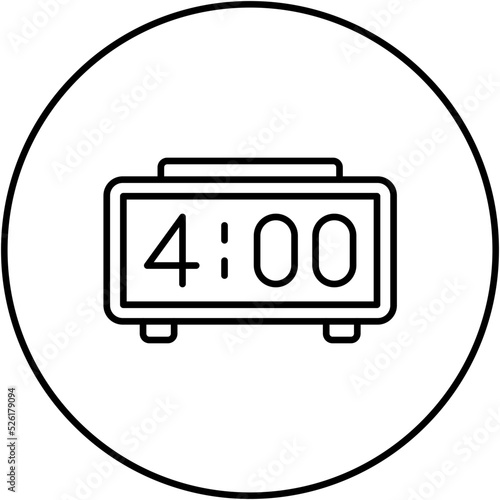 Digital Clock Line Icon