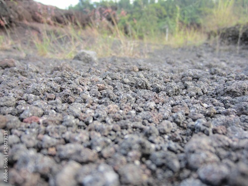 Closeup shot of the stones on the Guntur Mountain, Garut, Indonesia photo