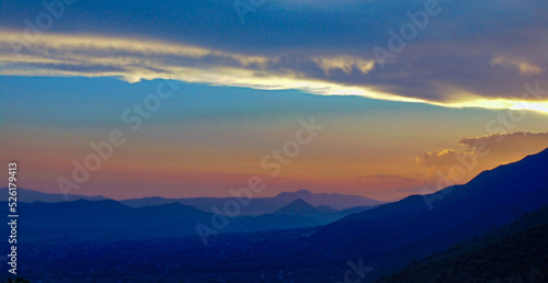 sunset in the mountains