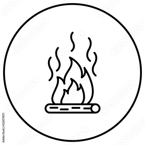 Fire Pollution Line Icon