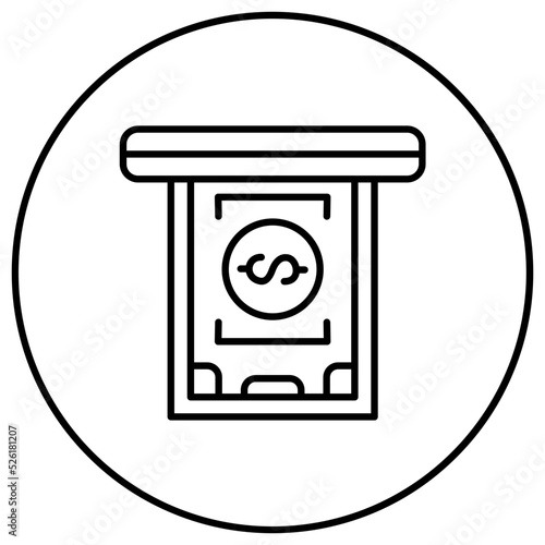 Cash Withdrawal Line Icon