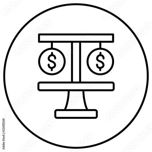 Currency Balance Line Icon