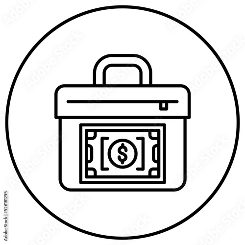Cash Suitcase Line Icon