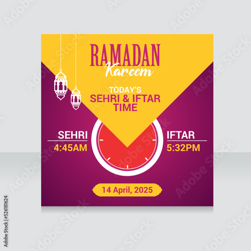 Ramadan Iftar Sehri Time Banner