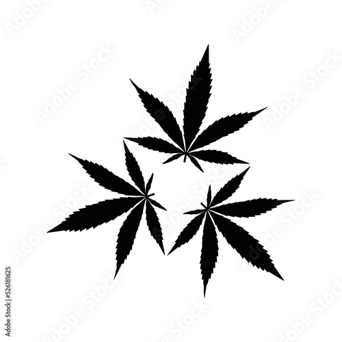 Narcotics addict drugs leaf icon | Black Vector illustration |