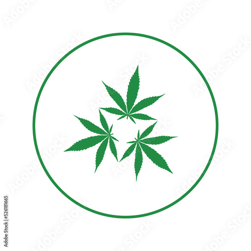 Narcotics addict drugs leaf icon | Circle version icon |