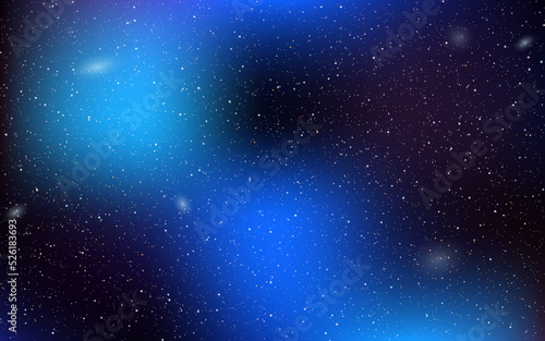 Night sky vector background with stars, nebula and star clusters
