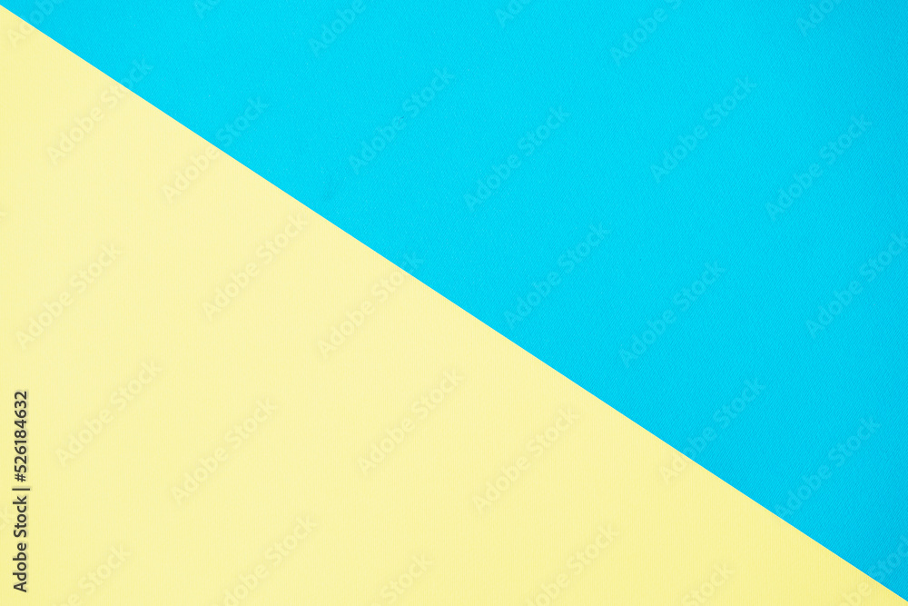 Blue and yellow two tone color paper background. Abstract background modern hipster futuristic. Texture design