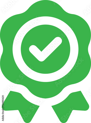 green badge correct mark icon. green Approved icon. certified medal icon. Approval check symbol collection design