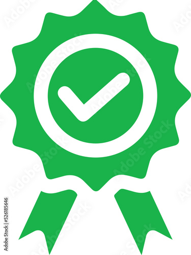 green badge correct mark icon. green Approved icon. certified medal icon. Approval check symbol collection design