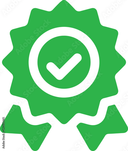 green badge correct mark icon. green Approved icon. certified medal icon. Approval check symbol