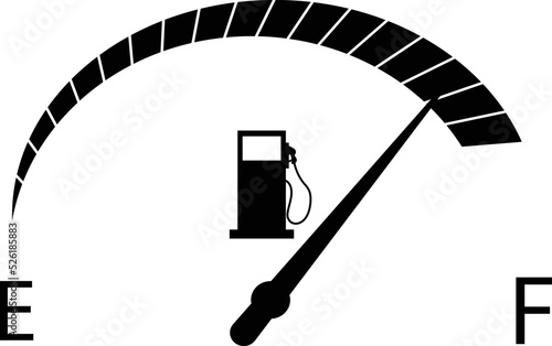 fuel meter icon or sign of different colors. measurement arrow measurement 