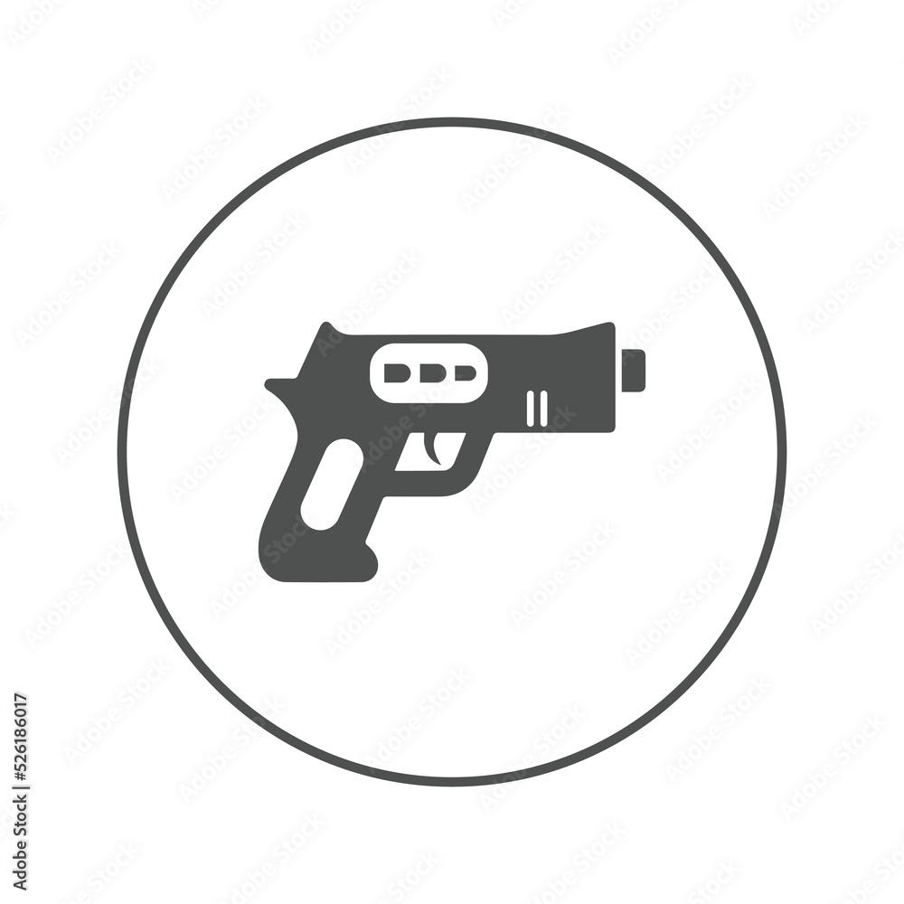 Armed handgun weapon pistol icon | Circle version icon | Armed handgun weapon pistol icon | Circle version icon |