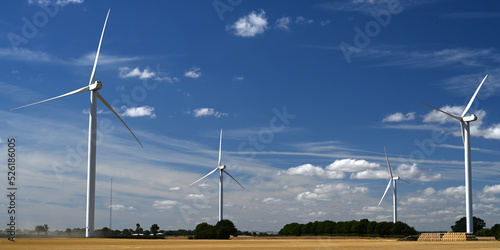 wind turbine wind farm producing green clean renewable energy