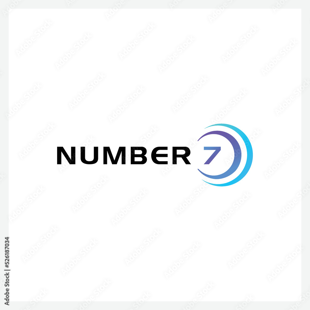 Obraz premium Number 7 vector font alphabet, modern dynamic flat design with brilliant colorful gradient smooth color for your unique elements design