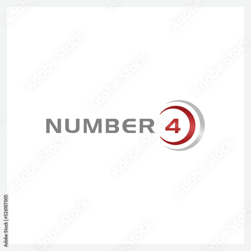 Number 4 vector font alphabet, modern dynamic flat design with brilliant colorful gradient smooth color for your unique elements design business
