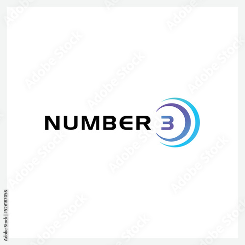 Number 3 vector font alphabet, modern dynamic flat design with brilliant colorful gradient smooth color for your unique elements design