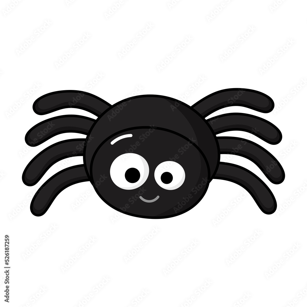 Happy halloween black spider cute. Happy halloween black spider cute.