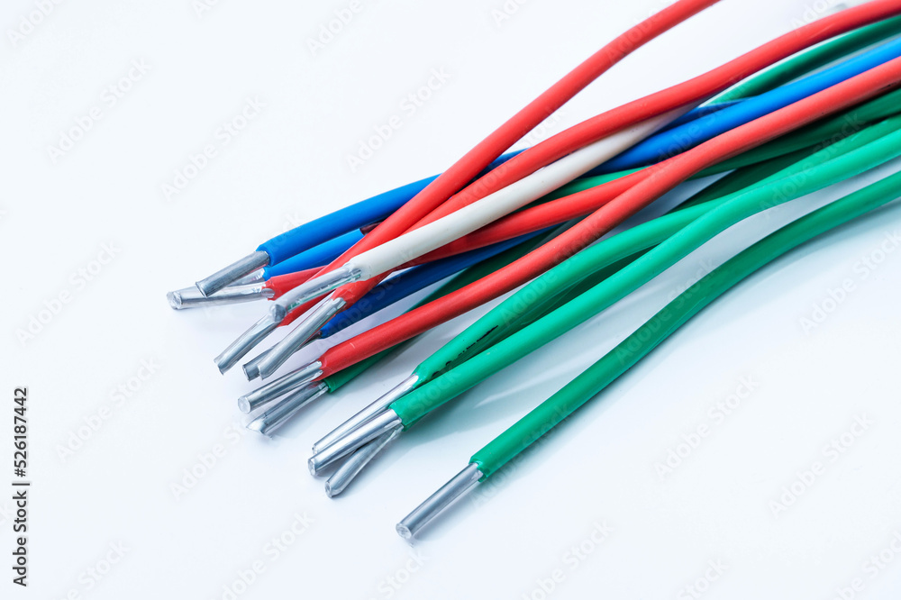 Electric wires on a white background Electric wires on a white background