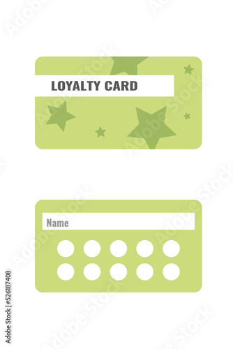 Discounts and sales, coupons and vouchers for loyal clients and customers of shops, stores and malls. Loyalty card with text. Company ads. Vector.