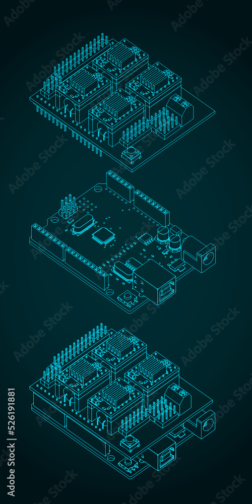 Obraz premium Arduino Uno and CNC shield