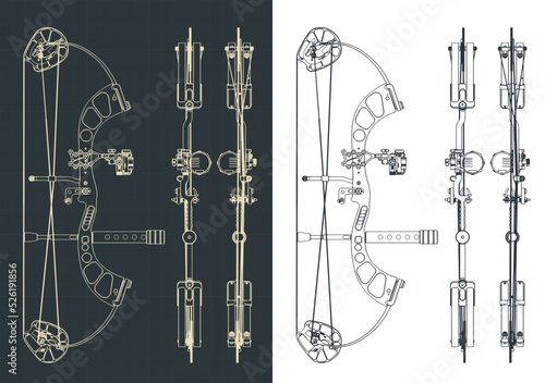 Compound hunting bow blueprints photo