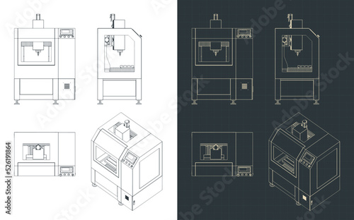 CNC PCB drilling and routing machine blueprints