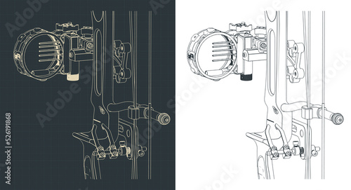 Compound bow close-up illustrations photo