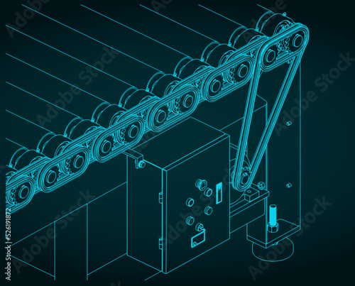 Roller conveyor mechanism and control closeup