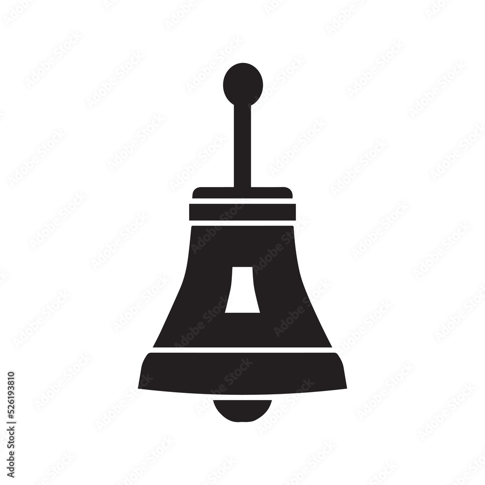 Evening worship church bell icon | Black Vector illustration |